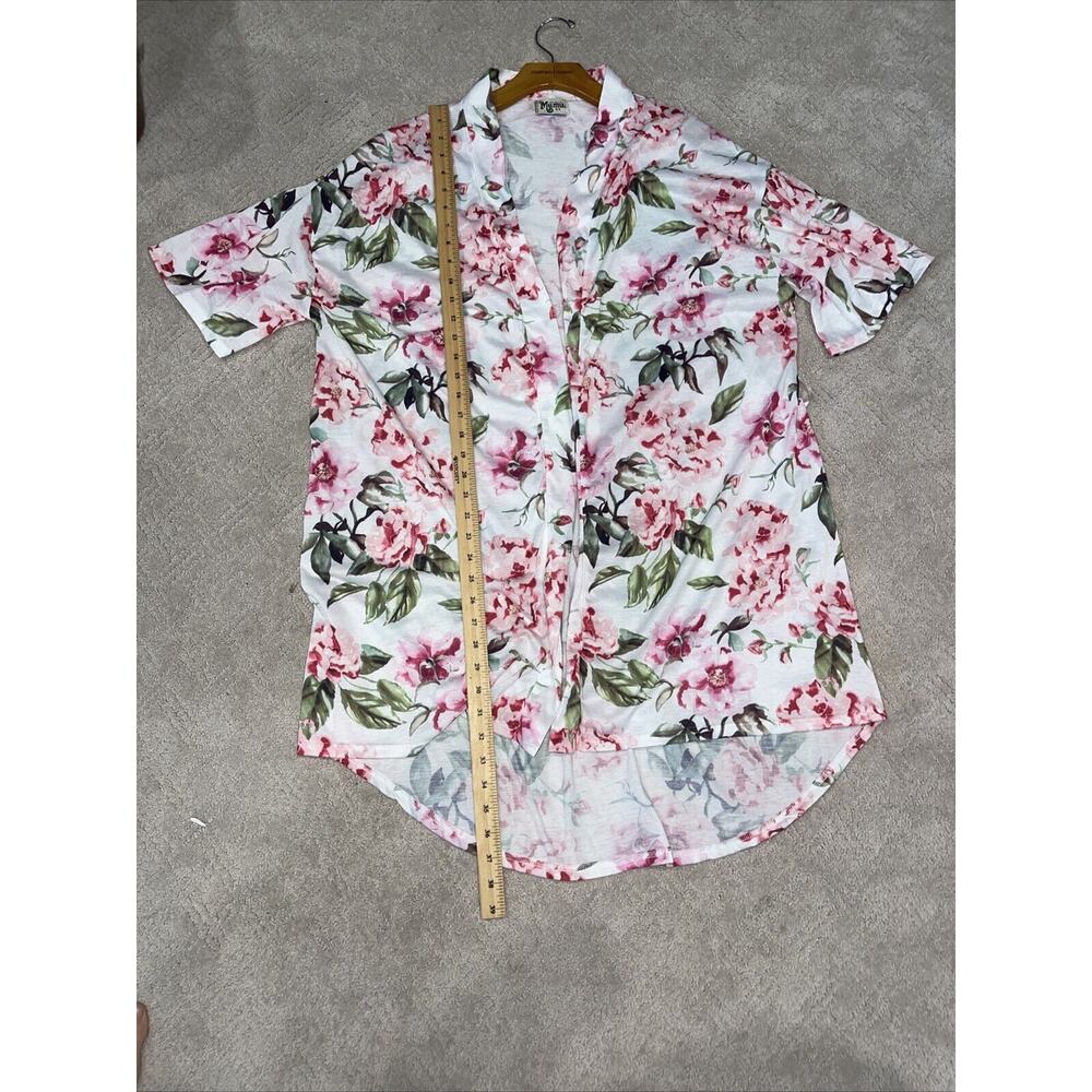 Show Me Your Mumu Short Sleeve Robe Kimono Pink Floral Wrap Coverup One Size - Picture 8 of 9